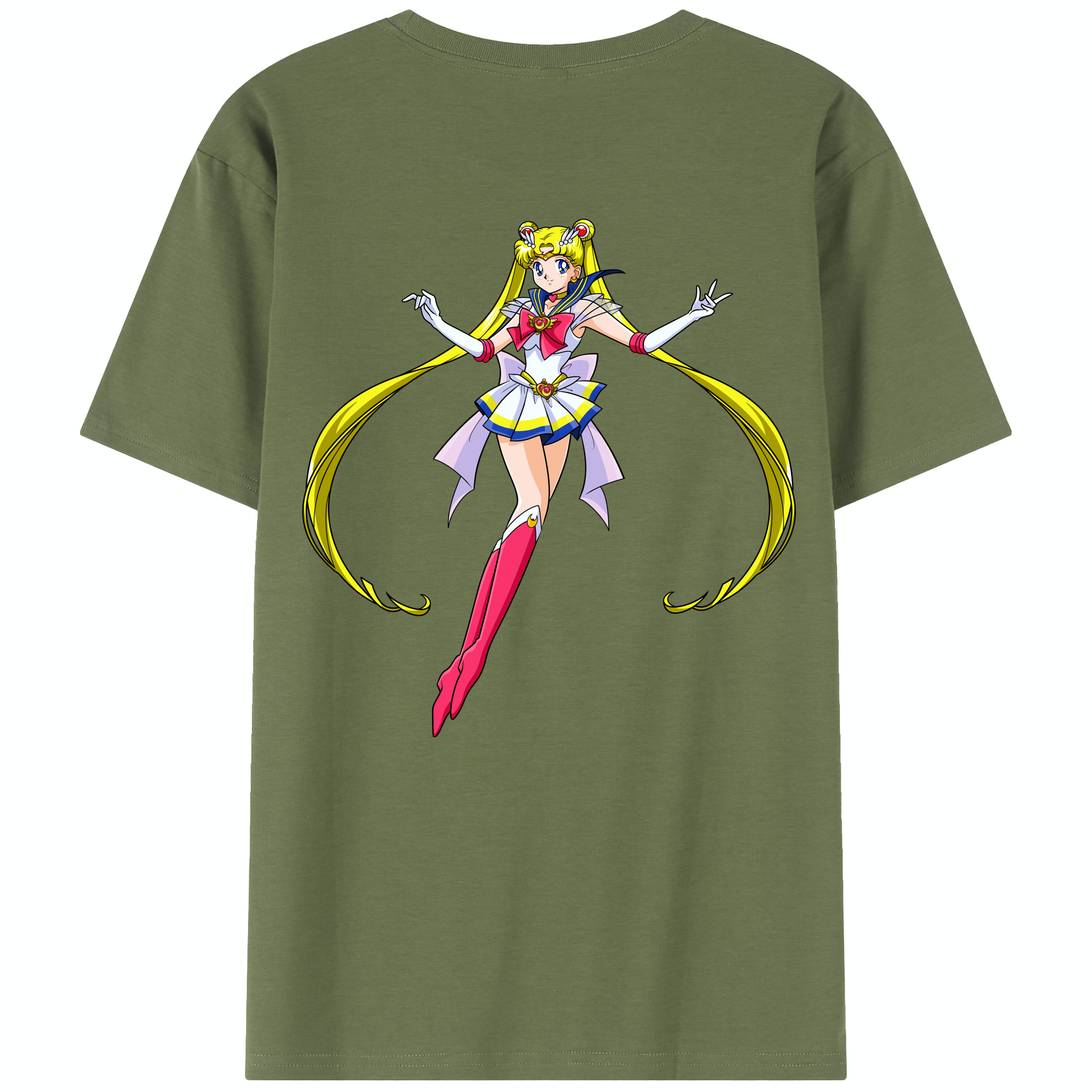 （画像用） 美少女戦士セーラームーン 月野 うさぎ つきの うさぎ Sailor Moon Tsukino Usagi 綿100％半袖Tシャツ（背面プリント）